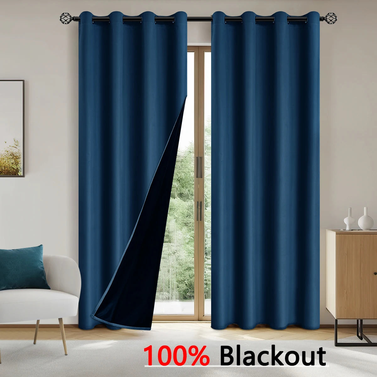Dark Color Curtain – Navy Blue
