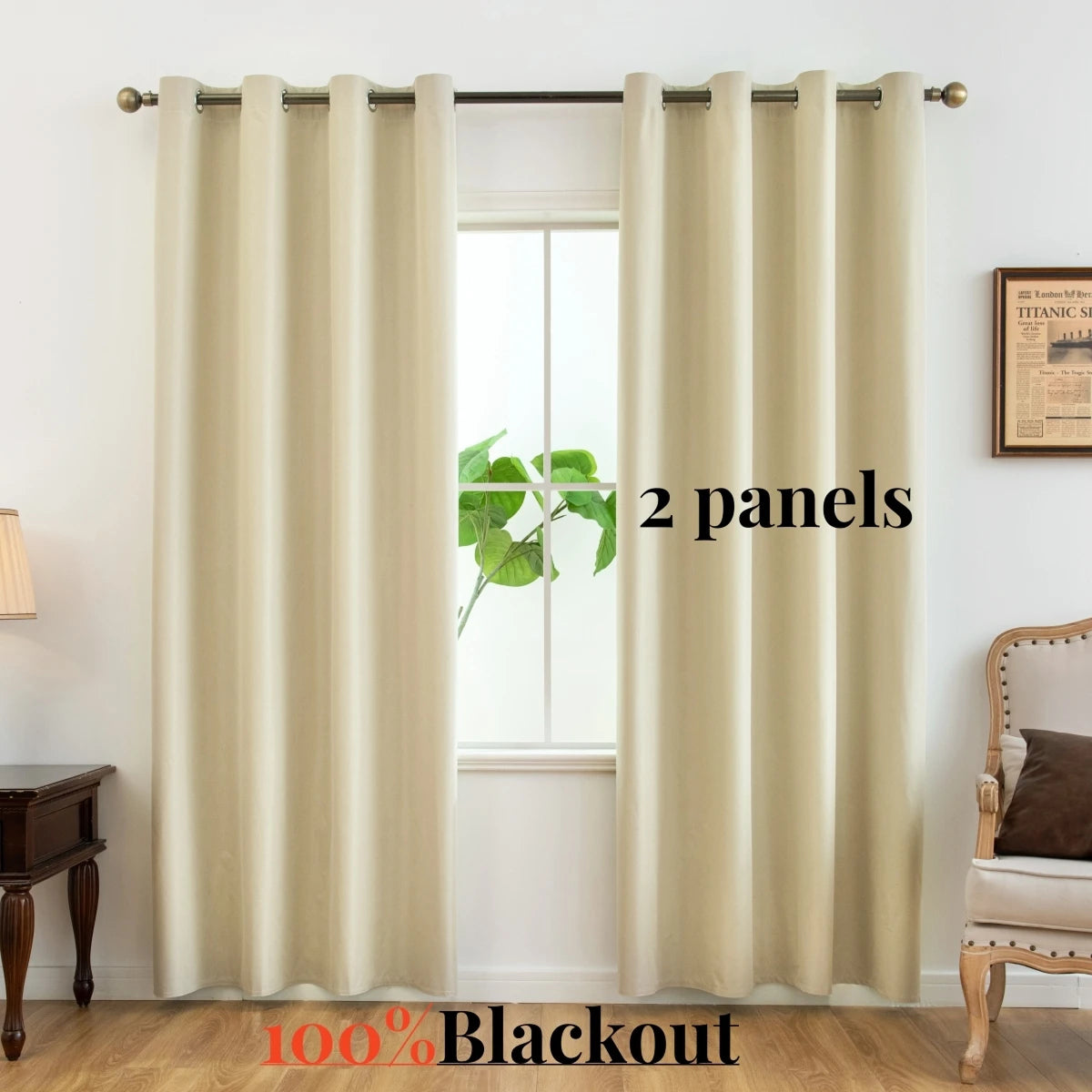 Dark Color Curtain – Beige