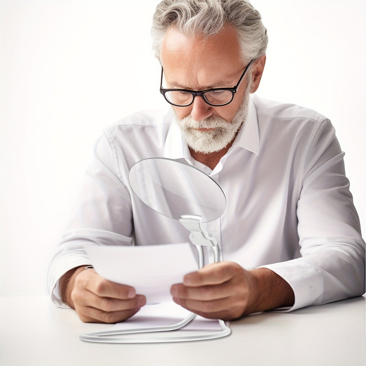 Hands-Free Adjustable Neck Magnifier – 5X Optical Glass for Seniors