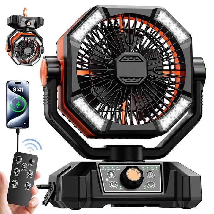 Compact Outdoor Cooling Fan for Camping Use – Orange