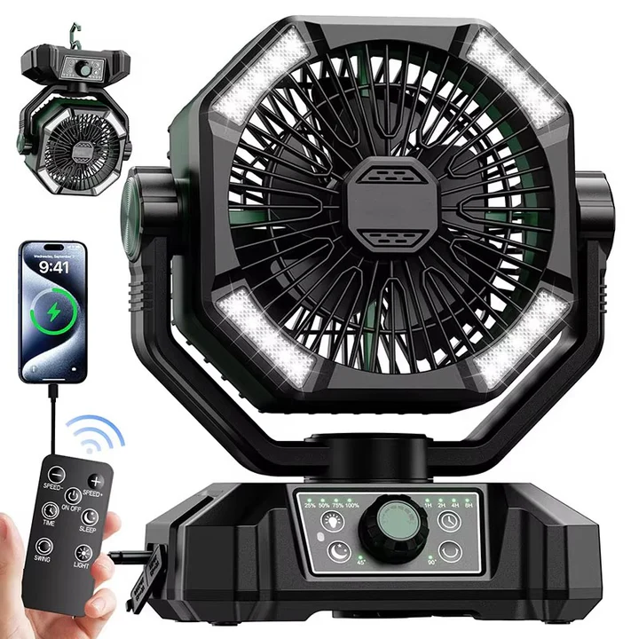 Compact Outdoor Cooling Fan for Camping Use – Green