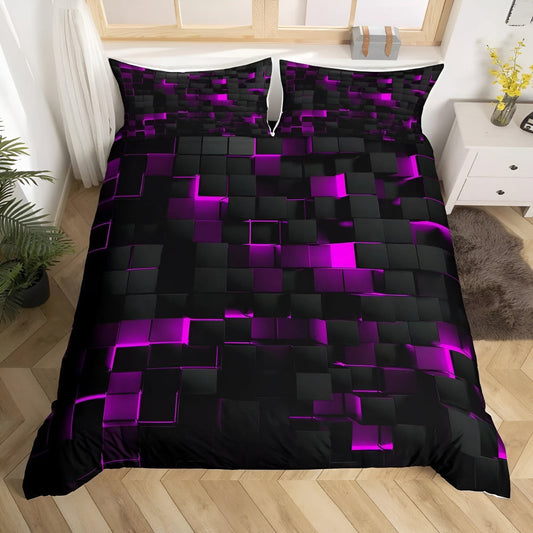 Neon Geometric Print Quilt Set for Bedroom – Stylish and Durable