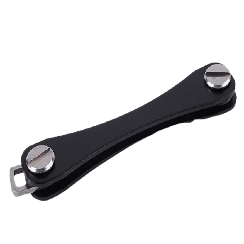 Compact Keychain Holder Clip – Mini Smart Key Ring – Black