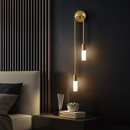 Set of Gold LED Wall Lights for Living Rooms and Hallways