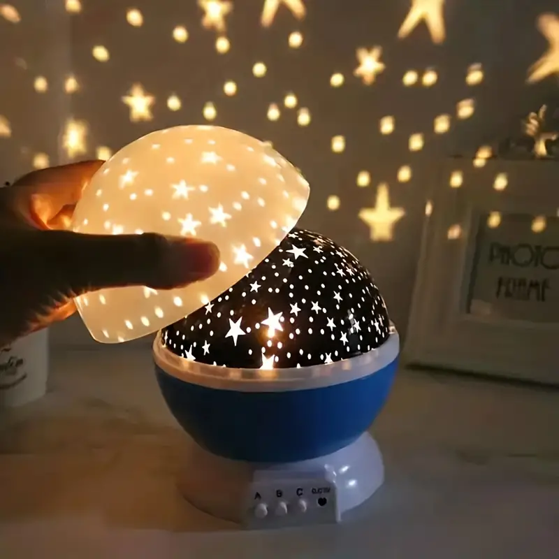 Night Lamp Projector with Music and Colorful Star Light Display – Blue