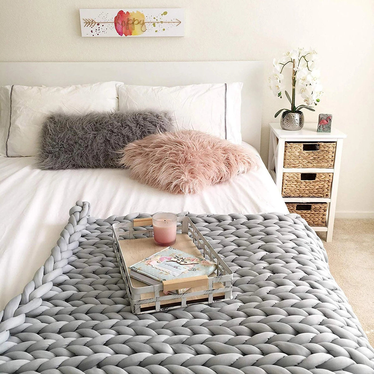 Cozy Thick Knit Throw Blanket