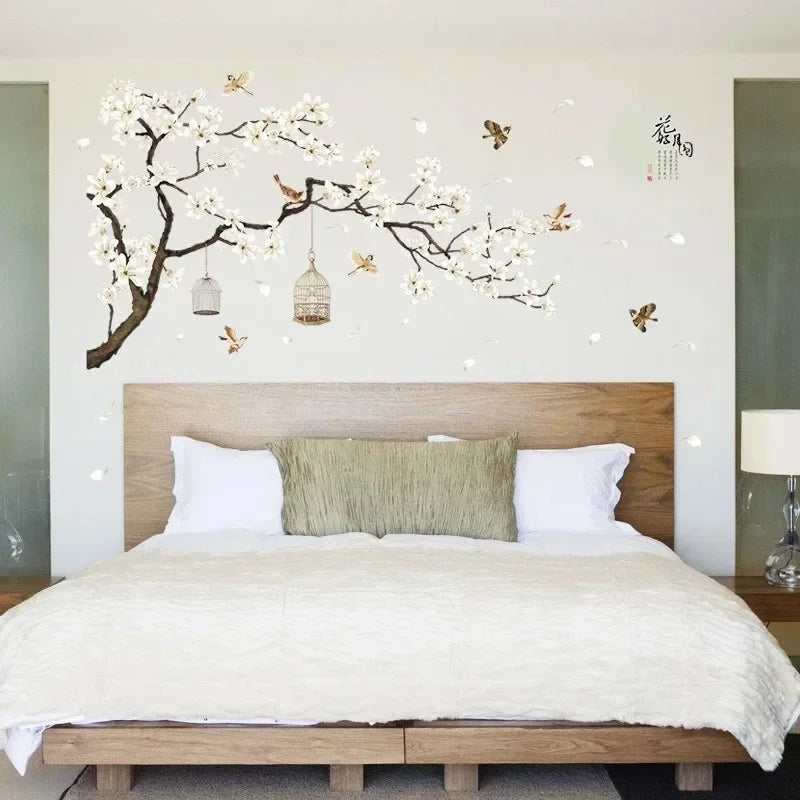 XXL Tree Wall Sticker 187x128 cm | Bird and Flower Wall Decal