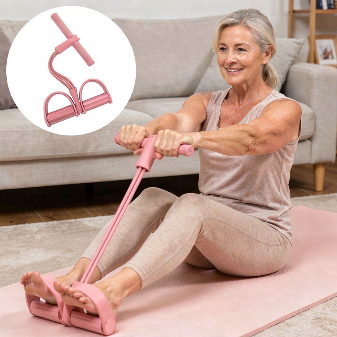 Comprehensive Elastic Band Set for Total Body Fitness – Pink