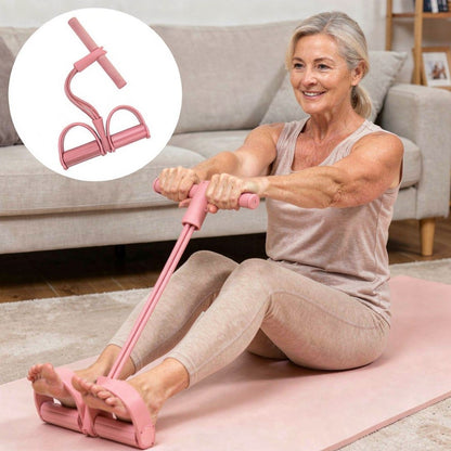 Comprehensive Elastic Band Set for Total Body Fitness – Pink