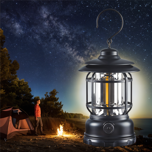 Portable LED Lantern for Outdoor Adventures – Black