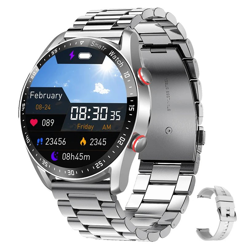 All-in-One Health Tracking Smartwatch – Silver Steel