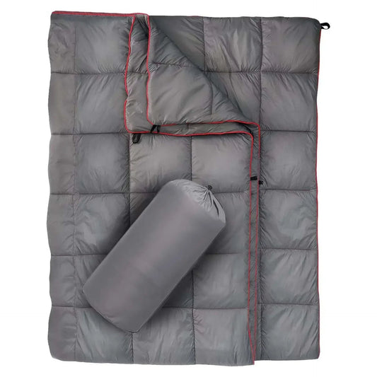 Thermal Blanket and Sleep Pad for Camping in Cold Weather – Gray With Storage Bag