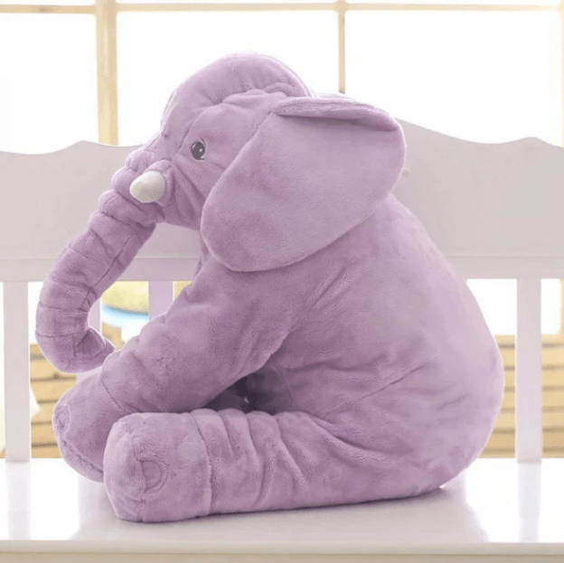 SnuggleSafe Elephant Plush Pillow – Purple