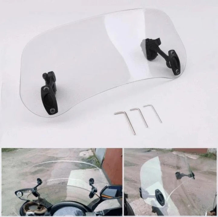 Motorcycle Windshield Extension for Enhanced Protection
