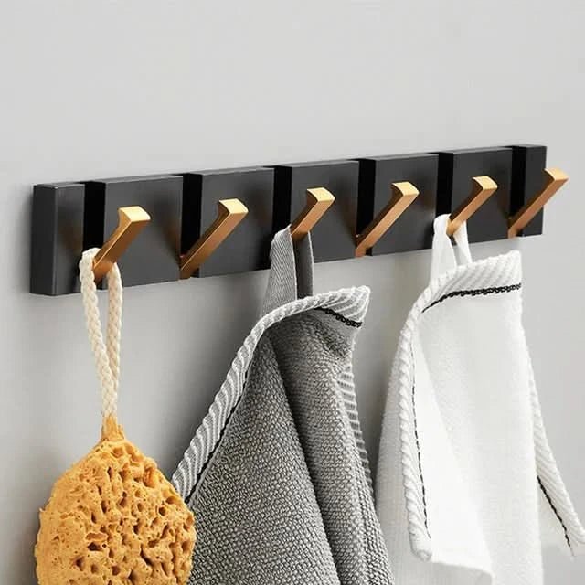 Stylish Stainless Steel Wall Hook – Foldable, Space-Saving Hanger for Bathroom and Living Areas – Gold