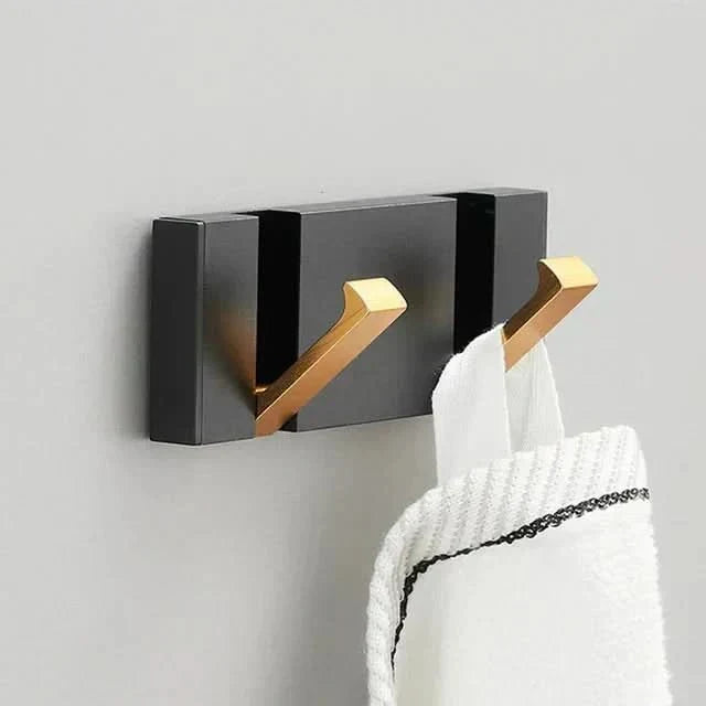 Stylish Stainless Steel Wall Hook – Foldable, Space-Saving Hanger for Bathroom and Living Areas – Gold