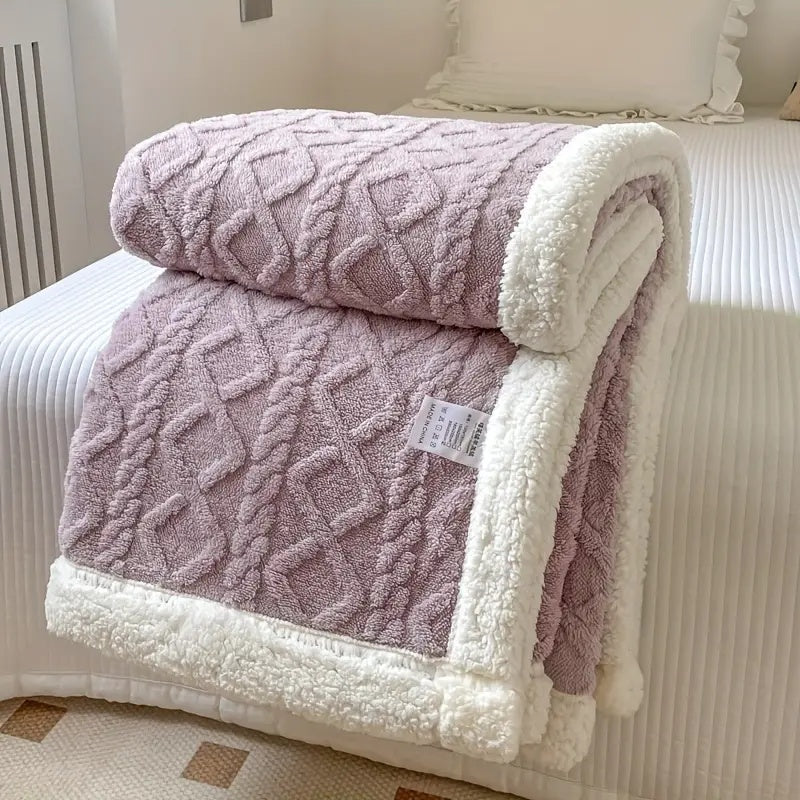 Cozy Luxe Reversible Blanket for Ultimate Comfort – Passion Purple