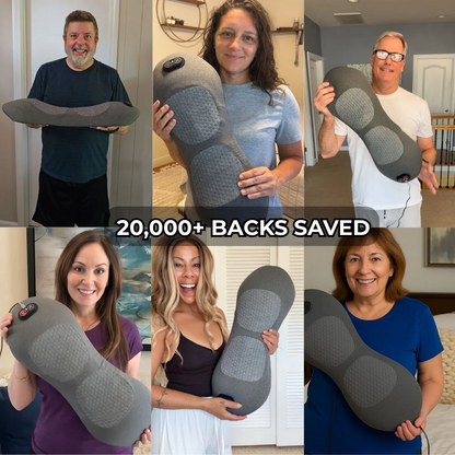 Heat and Vibration Back Massager for Lower Back Pain Relief and Posture Correction – 3-in-1 Therapy Device