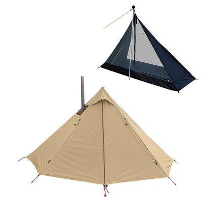1-Person Tipi Shelter with Chimney Window - Ultralight Hot Tent