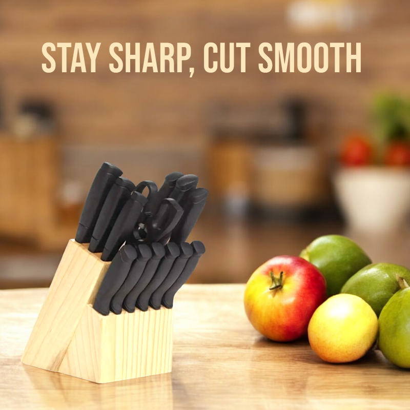 22-Piece Knife Set with Block – High-Quality Kitchen Cutlery