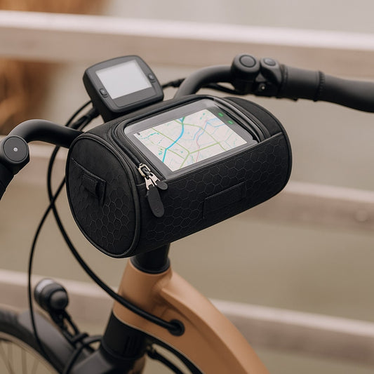 Ultimate Weatherproof Bicycle Handlebar Organizer with Touchscreen – Black