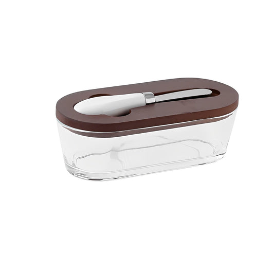 Elegant Glass Butter Dish – Chic Kitchen Storage Solution – acacia