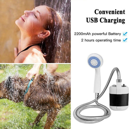 Portable Outdoor Shower with Rechargeable Battery