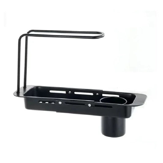 Adjustable Sink Storage Shelf for Kitchen Organization – Black
