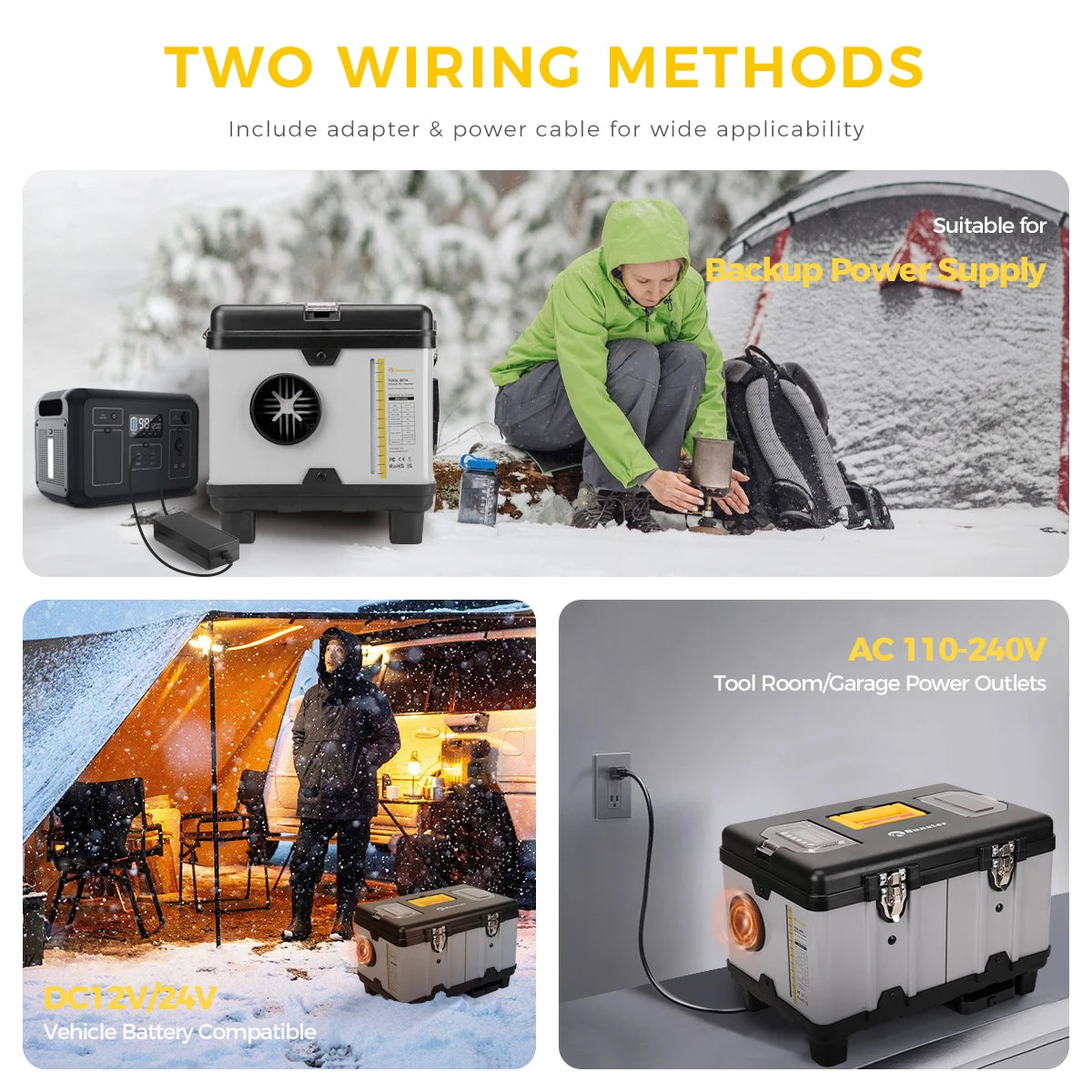 8KW Diesel Air Heater with LCD and Bluetooth for Car, RV, Camper - 12V/24V/230V