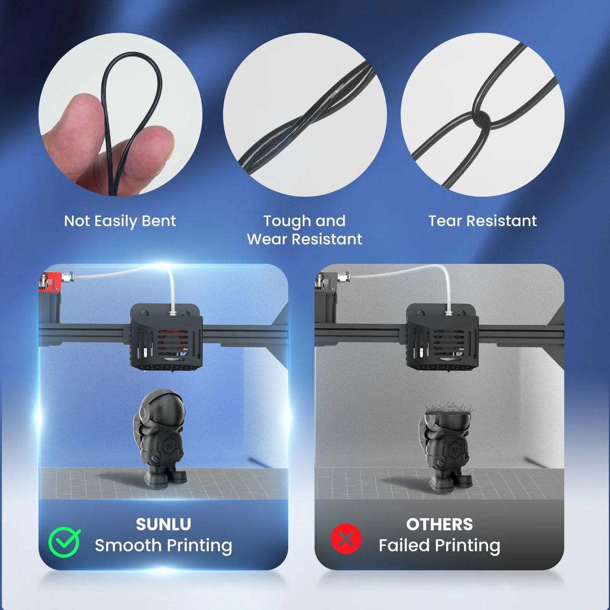 0.07 in TPU Filament (95A) - Flexible and Heat Resistant for 3D Printing