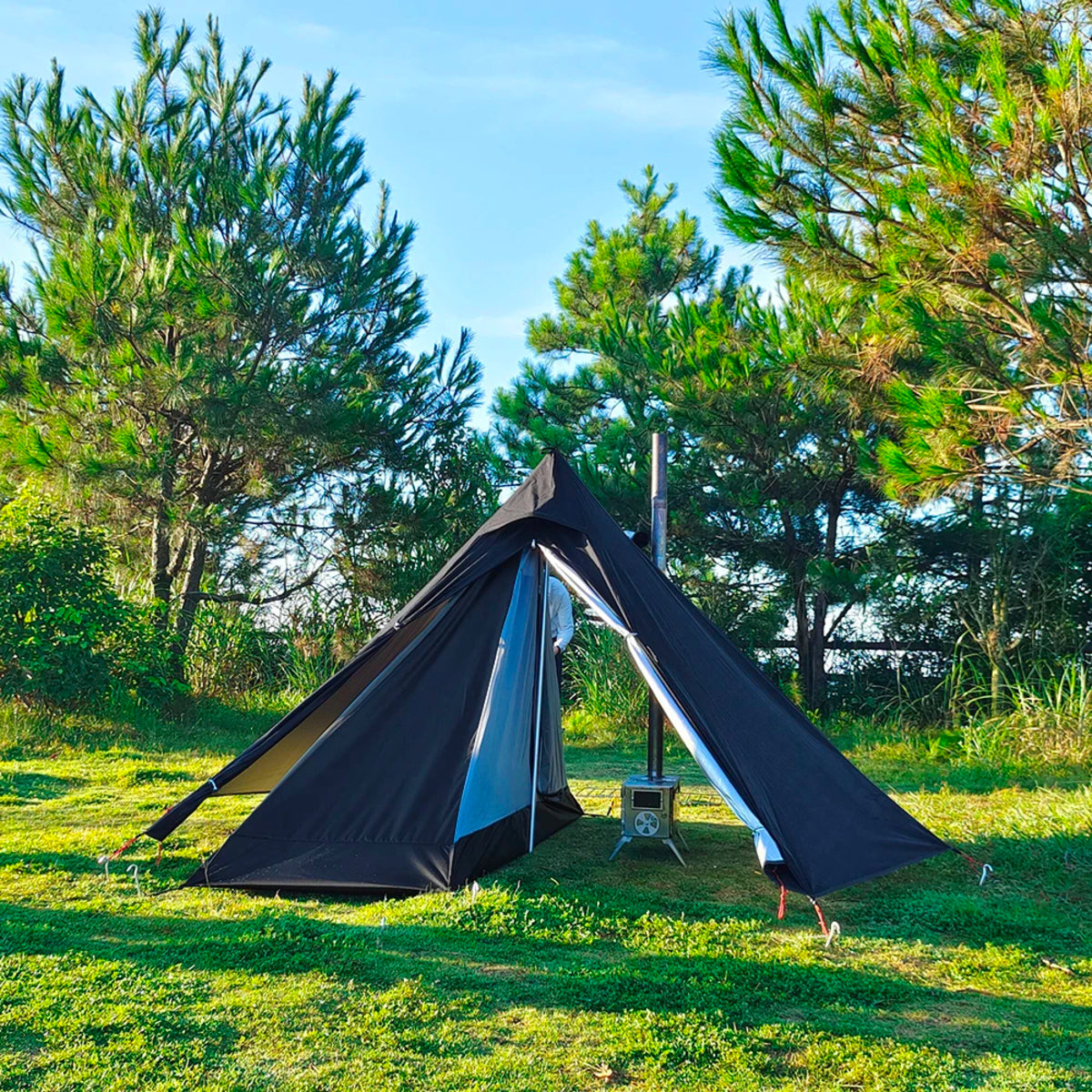 1-Person Tipi Shelter with Chimney Window - Ultralight Hot Tent