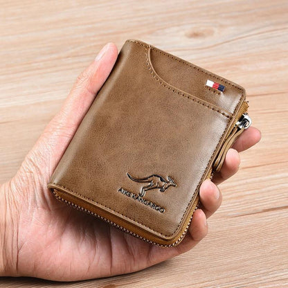 Men's RFID-blocking Wallet - Multifunctional Credit Card Holder for Kangaroo