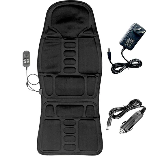 8-Function Heated Massage Cushion with Neck and Back Support for Home and Car