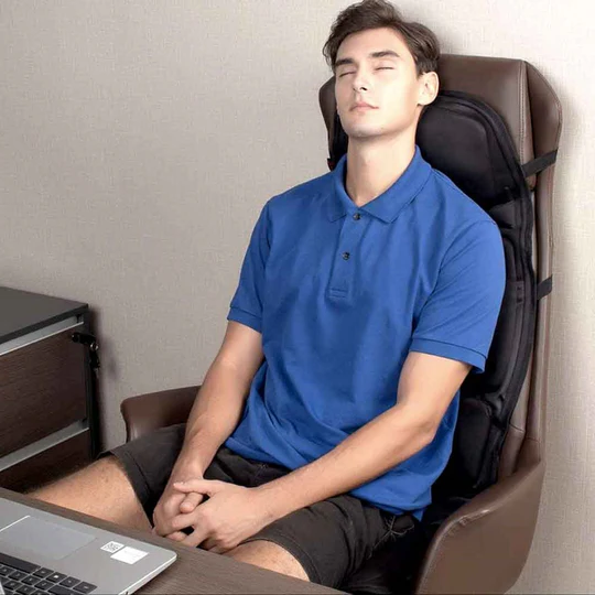 8-Function Heated Massage Cushion with Neck and Back Support for Home and Car