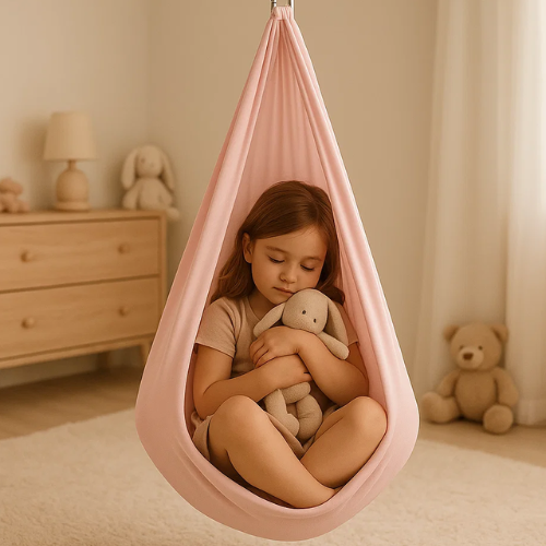 Cotton Sensory Therapy Swing for Kids – RustNest Design – Pink