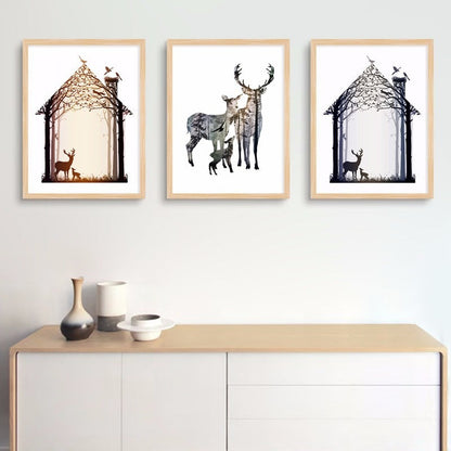 Serene Wildlife Family Canvas Art for Your Home