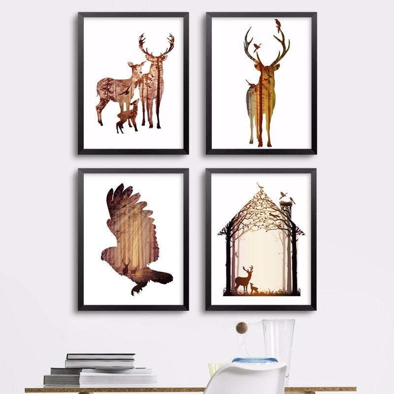 Serene Wildlife Family Canvas Art for Your Home