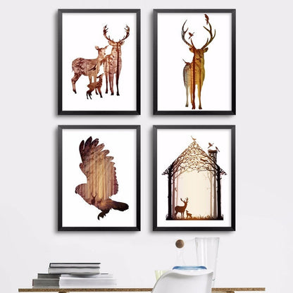Serene Wildlife Family Canvas Art for Your Home