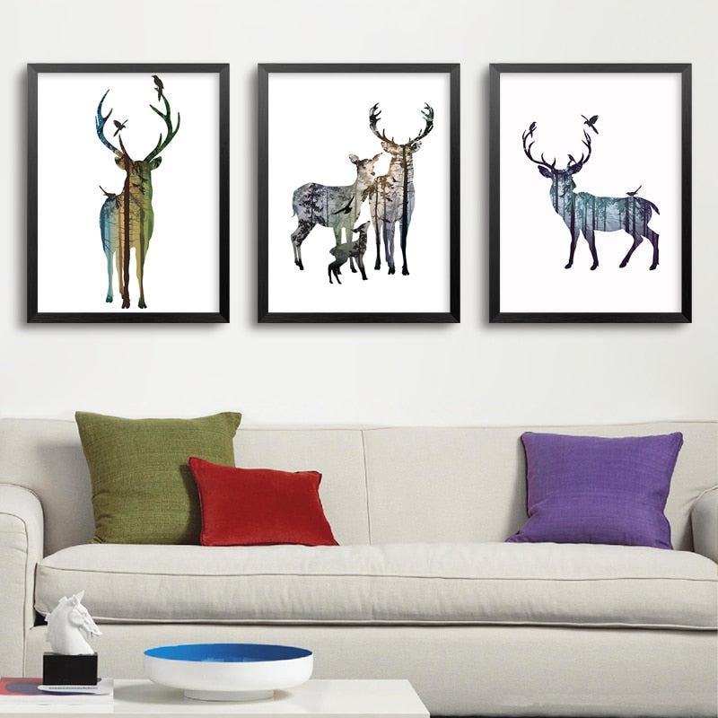 Serene Wildlife Family Canvas Art for Your Home