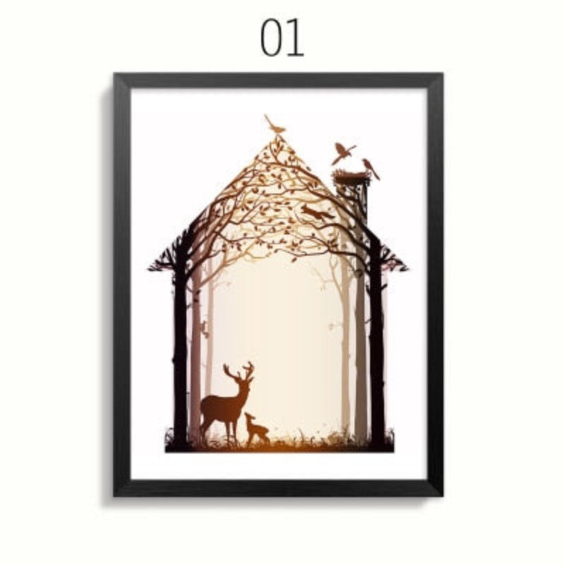 Serene Wildlife Family Canvas Art for Your Home