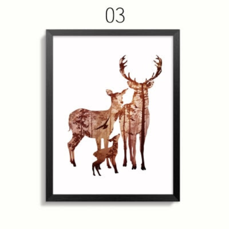 Serene Wildlife Family Canvas Art for Your Home