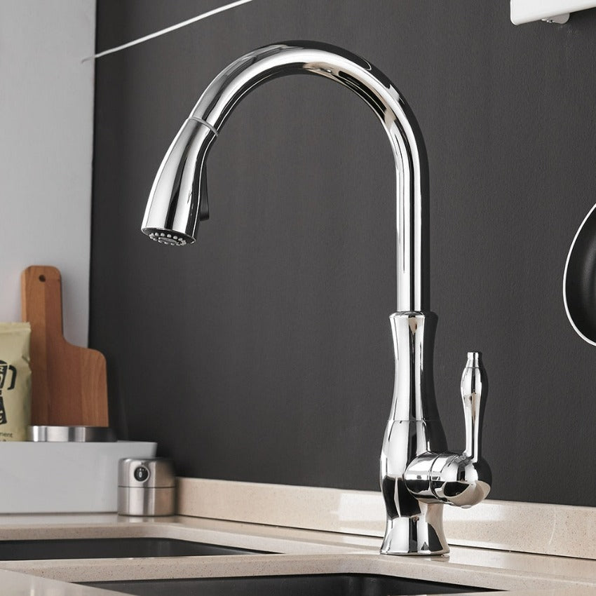 Retractable Kitchen Faucet - Stylish Design – Chrome