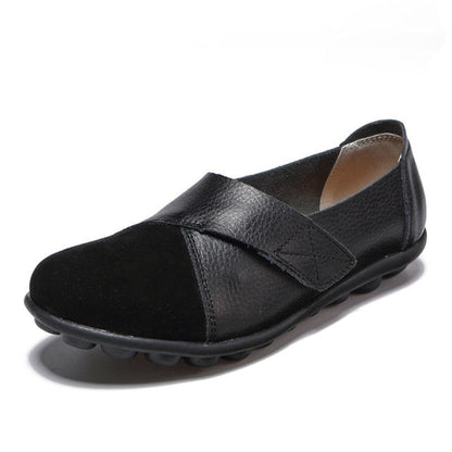 Comfort-Fit Leather Slip-On Shoes for Women – Black