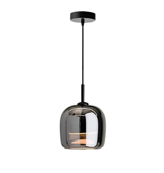 Nordic Black Glass Hanging Light Fixture - Modern Pendant Lamp for Dining and Kitchen