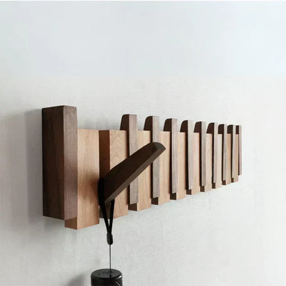 HarmonyCoat Decorative Wooden Piano Coat Rack with Hooks for Hallway and Living Room