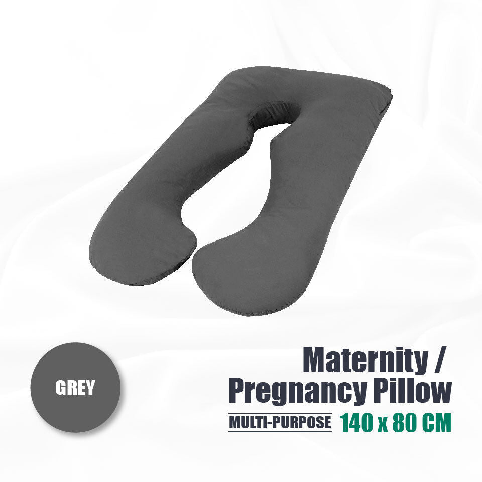 C-Shaped Maternity Support Pillow for Ultimate Comfort – Gray