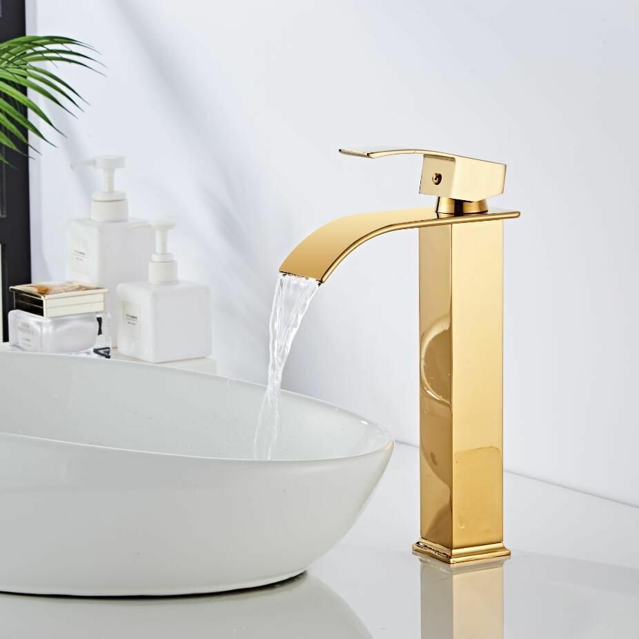Brass Waterfall Mixer Tap for Vanity Sink Faucet