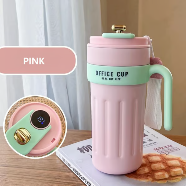 Smart Insulated Coffee Mug with Temperature Display – Upgrade Smart 650 ml pink