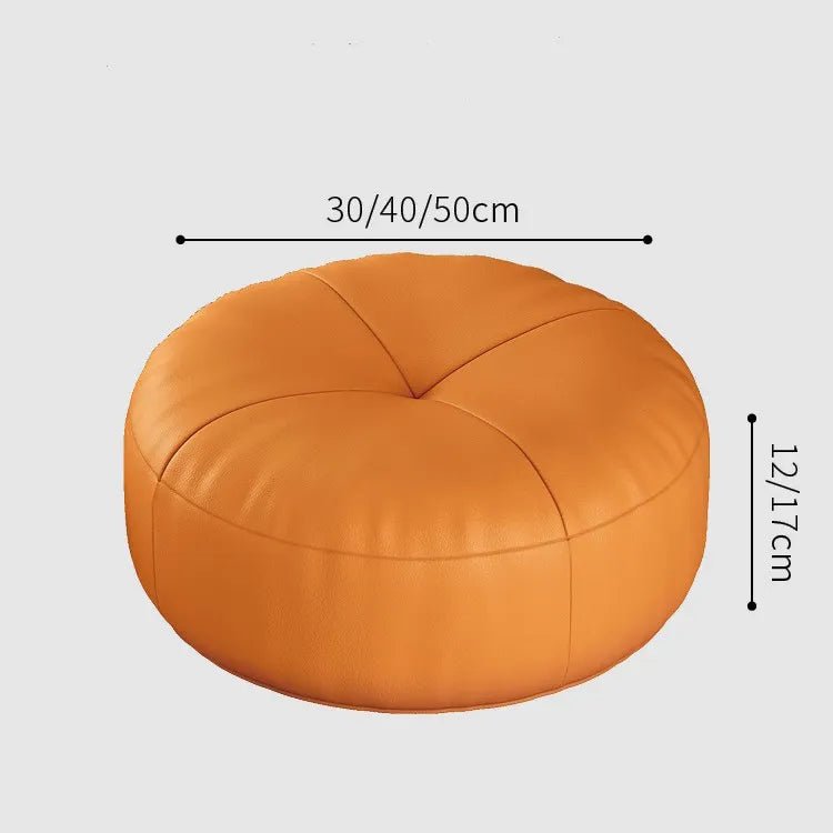 Round Japanese Tatami Style Seat Cushion in Nappa Leather