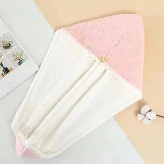 Double-Layered Quick-Dry Hair Wrap for Effortless Styling – Light Pink